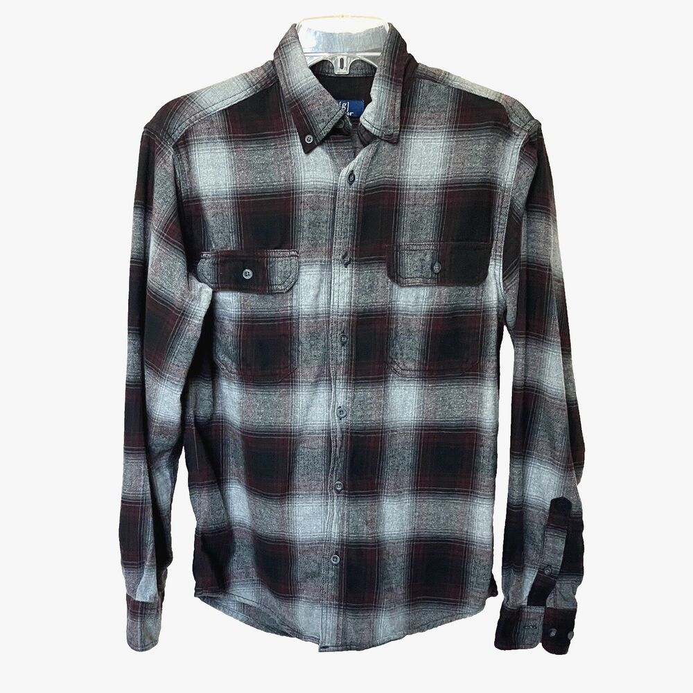 George Shirt Men’s Sm 34-36 Plaid Long Sleeve Button Up Skater Grunge Cabincore